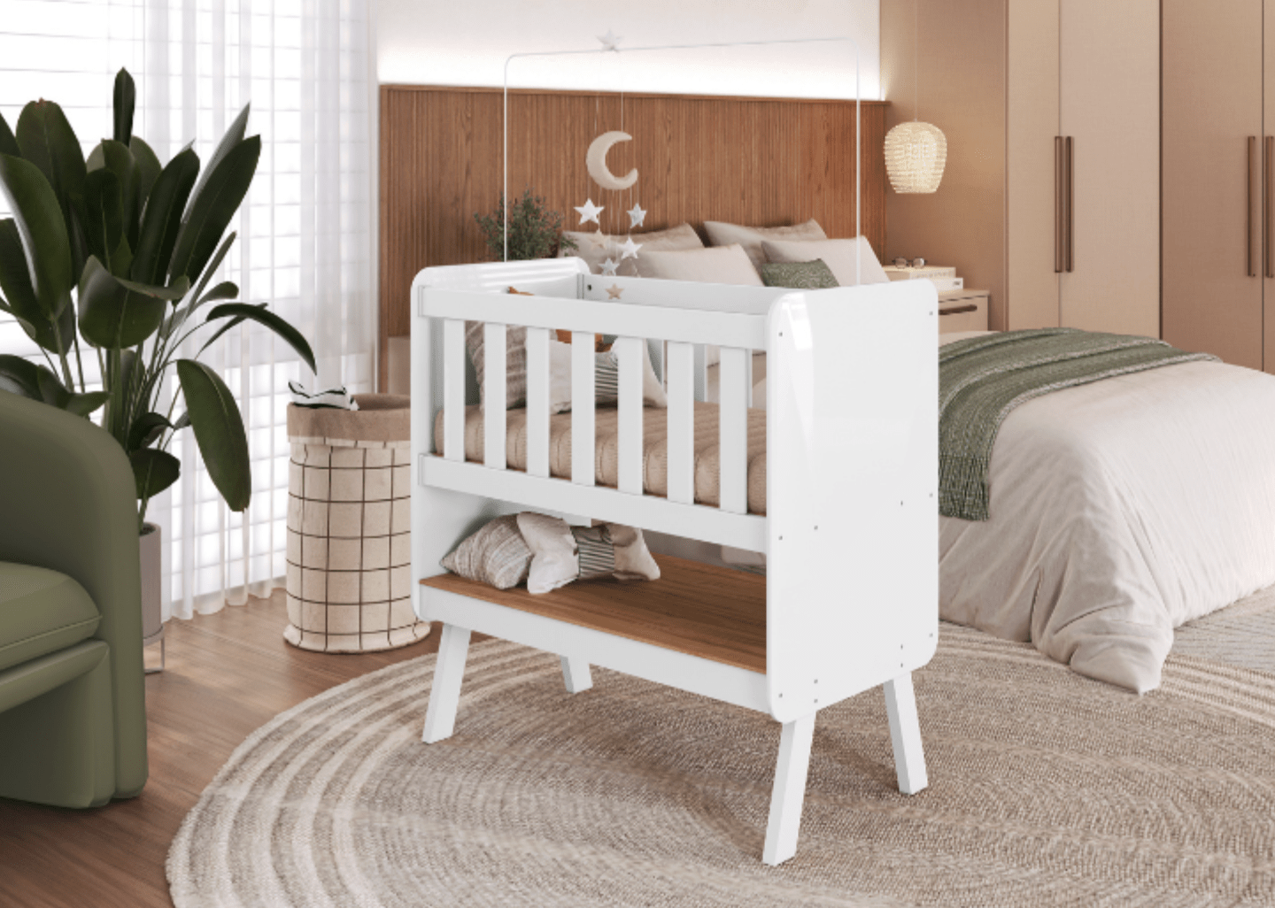 LINEA EVOLUTIVA: Mini cuna colecho Emma + Colchon Se hace escritorio y estantes!