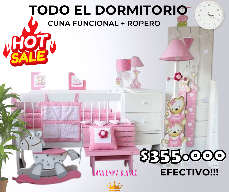 Dormitorio Completo Cuna funcional + Ropero (SOLO MUEBLES) “HOT SALE” hasta el 17/5