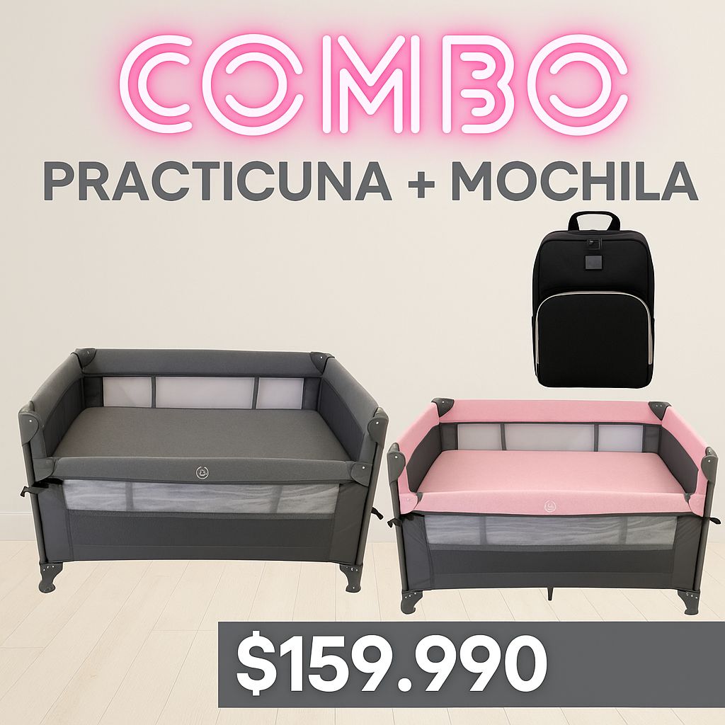PRACTICUNA COLECHO + MOSQUITERO + MOCHILA MATERNAL DE REGALO