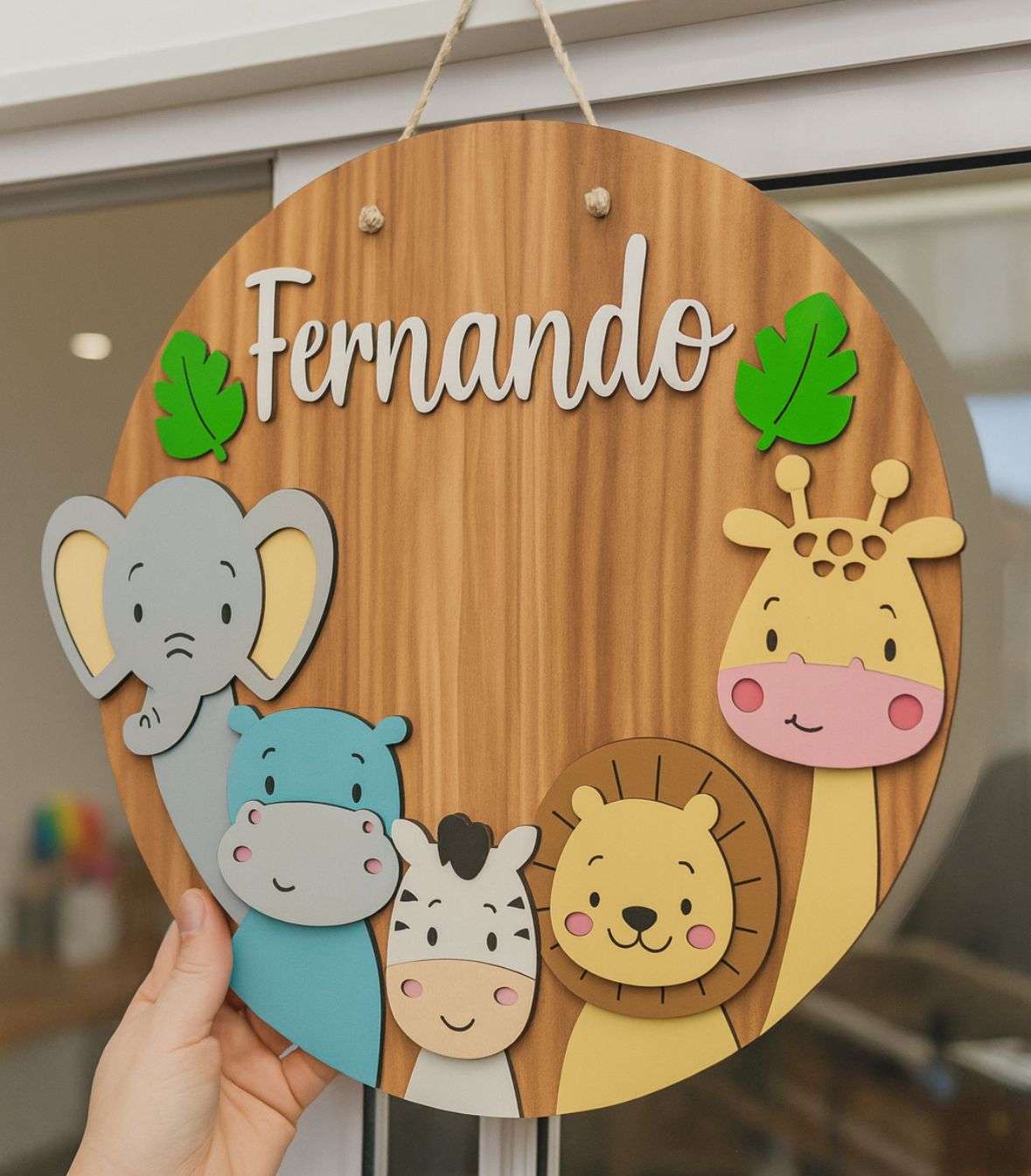 Cartel Con el nombre de tu bebe / 30 cm / Globo / Oso/ Animales / Principito / Elefante / Arcoiris / Ciervo